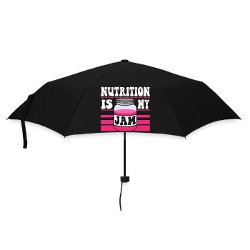 Nutrition Is My Jam - Regenschirm (klein) - Schwarz - Vorne