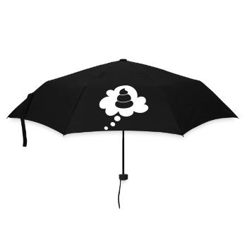 Crap Swearing Funny Pictures Humor Thinking Thought Bubble - Umbrella (small) - black - Front