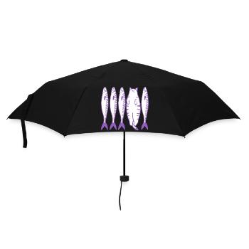 Le chat violet - Parapluie standard - noir - Devant
