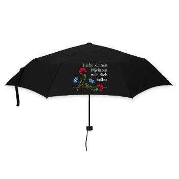 Nächstenliebe 2 - Regenschirm (klein) - Schwarz - Vorne