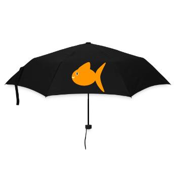 oranger Goldfisch - Regenschirm (klein) - Schwarz - Vorne