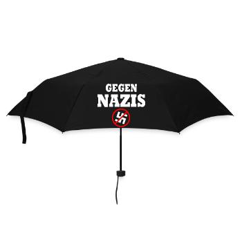 Gegen nazis - Regenschirm (klein) - Schwarz - Vorne