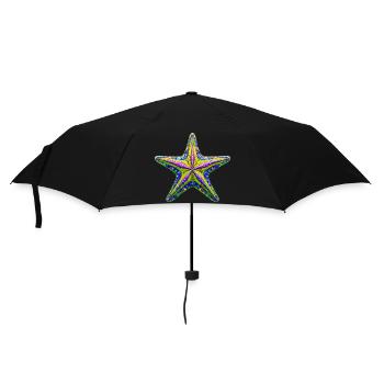 Seestern - Regenschirm (klein) - Schwarz - Vorne