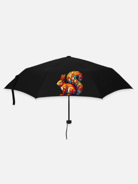 Eichhörnchen - Regenschirm (klein) - Schwarz