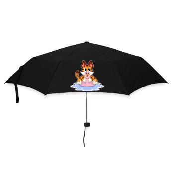 Tiger Flamingo - Regenschirm (klein) - Schwarz - Vorne