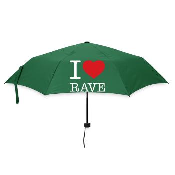 I LOVE RAVE - Regenschirm (klein) - Flaschengrün - Vorne