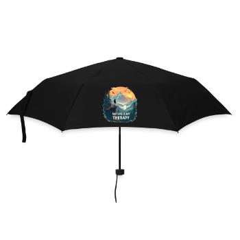 Nature is my Therapy - Hiking in the mountains - Umbrella (small) - black - Front