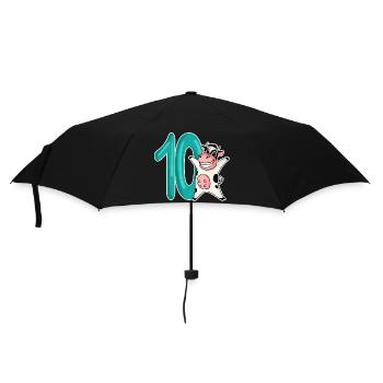 10th Birthday Motif Cow - Ten - 10 Years - Umbrella (small) - black - Front
