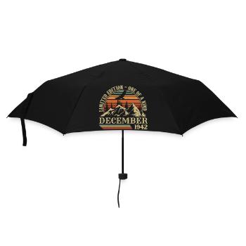 Jahrgang Dezember 1942, Genial seit Dezember 1942 - Regenschirm (klein) - Schwarz - Vorne