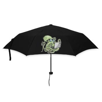 Krake Laptop - Regenschirm (klein) - Schwarz - Vorne