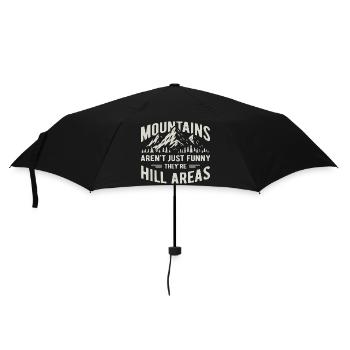 Mountains are hill areas - hilarious pun - Umbrella (small) - black - Front