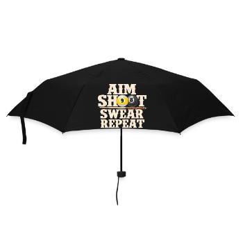 Citation drôle de billard : viser, tirer, jurer, répéter - Parapluie standard - noir - Devant