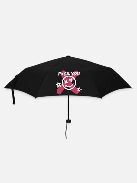 Fick dich! - Regenschirm (klein) - Schwarz