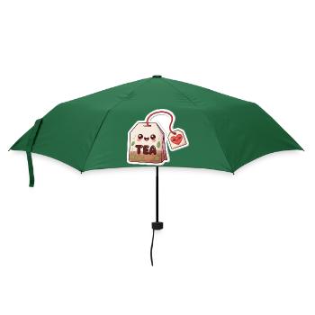 Kawaii Teebeutel Herzdesign - Regenschirm (klein) - Flaschengrün - Vorne