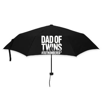 Dad of Twins – Lustiges Papa Design Zwillinge - Regenschirm (klein) - Schwarz - Vorne