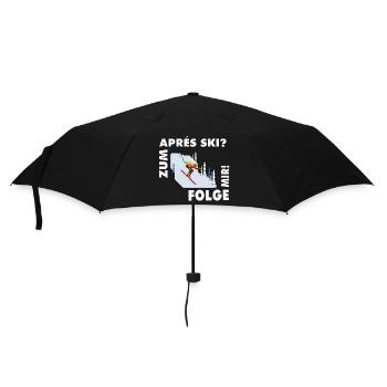 For après-ski? Follow me! – Hüttengaudi Spruch - Umbrella (small) - black - Front