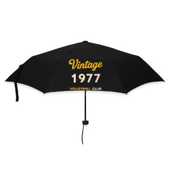 Vintage 1977 – Volleyball Club Retro Geburtsjahr - Regenschirm (klein) - Schwarz - Vorne