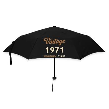 Vintage 1971 – Whiskey Club Retro Geburtsjahr - Regenschirm (klein) - Schwarz - Vorne