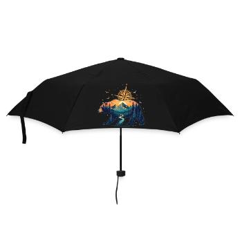Bär Kompass Natur Design Wildnis Entdecker - Regenschirm (klein) - Schwarz - Vorne