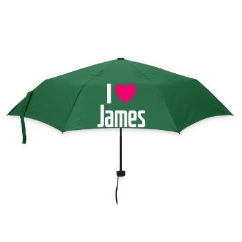 I Love James Pink Heart I Love James - Umbrella (small) - bottlegreen - Front