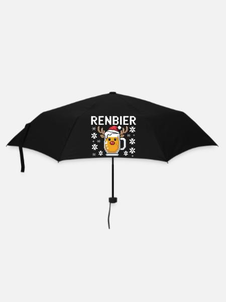 Weihnachtsbier Rentierbecher - Regenschirm (klein) - Schwarz