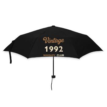 Vintage 1992 – Whiskey Club Retro Geburtsjahr - Regenschirm (klein) - Schwarz - Vorne