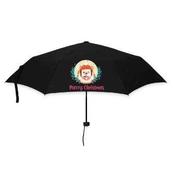 Hérisson Noël cocooning - Parapluie standard - noir - Devant