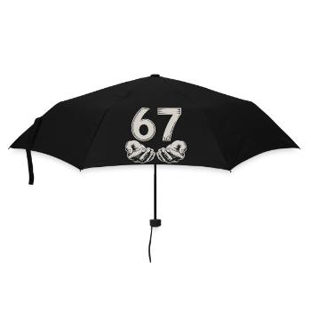 Funny 67 Meme Hands Gen Alpha Humor - Umbrella (small) - black - Front