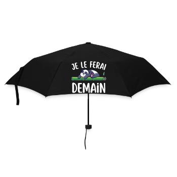 Lustiges T-Shirt "Je Le Do" morgen – lustiger Satz - Regenschirm (klein) - Schwarz - Vorne