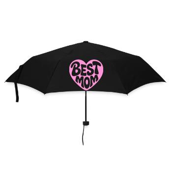 Best Mom Heart Design - Umbrella (small) - black - Front