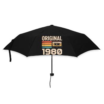 Original 1980's Vintage 1980's Retro Birthday - Umbrella (small) - black - Front