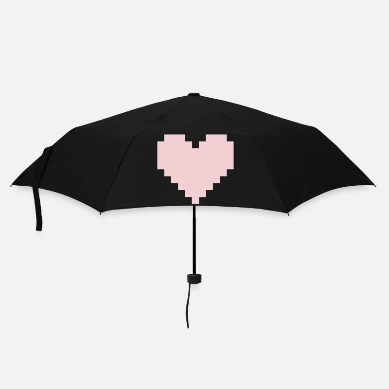 Pixel Pink Heart - Umbrella (small) - black