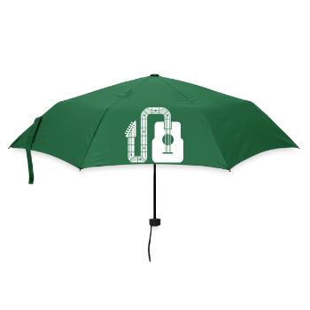 Minimalistische Akustikgitarre mit abstrakter Form - Regenschirm (klein) - Flaschengrün - Vorne