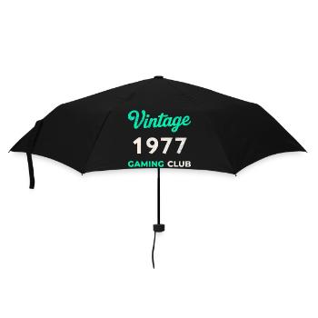 Vintage 1977 – Gaming Club Retro Birth Year - Umbrella (small) - black - Front