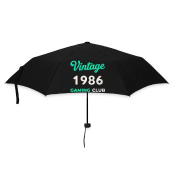 Vintage 1986 – Gaming Club Retro Birth Year - Umbrella (small) - black - Front