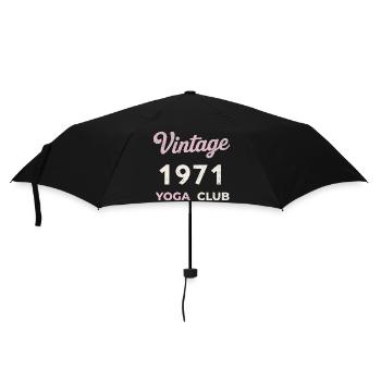 Vintage 1971 Yoga Club Année de naissance rétro Vintage - Parapluie standard - noir - Devant