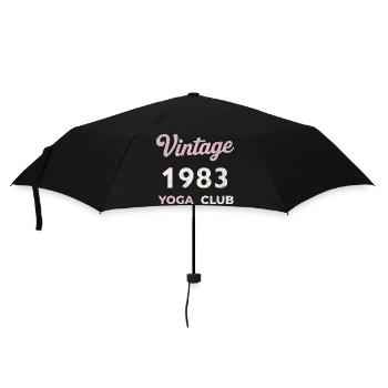 Vintage 1983 Yoga Club Retro Birth Year Vintage - Umbrella (small) - black - Front