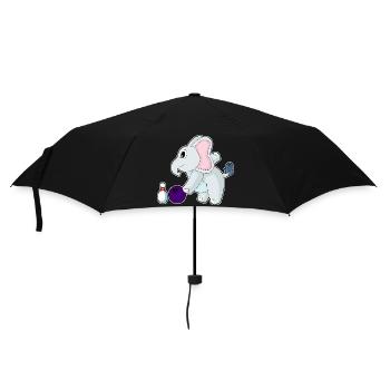 Elefant Bowling Bowlingkugel Pin - Regenschirm (klein) - Schwarz - Vorne