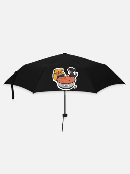Hunde-Traum mit weißer Outline - Regenschirm (klein) - Schwarz