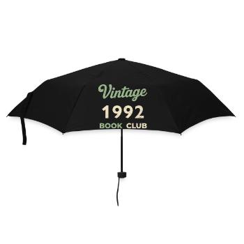Vintage 1992 Book Club Retro Birth Year Gift - Umbrella (small) - black - Front