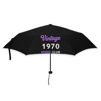 Vintage 1970 Music Club Retro Geburtsjahr Jahrgang - Regenschirm (klein) - Schwarz - Vorne