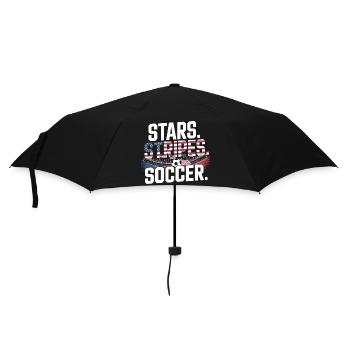 Stars Stripes Soccer – USA Fußball Fan - Regenschirm (klein) - Schwarz - Vorne