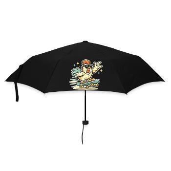 Sonnenbrillen-Henne Auf Skateboard - Regenschirm (klein) - Schwarz - Vorne