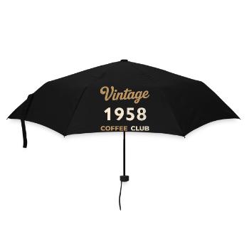 Vintage 1958 – Coffee Club Retro Birth Year - Umbrella (small) - black - Front