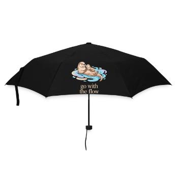 Otter Family Go with the Flow - Umbrella (small) - black - Front