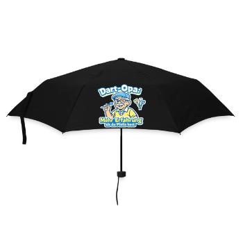 Dart-Opa: Mehr Erfahrung als Pfeile - Regenschirm (klein) - Schwarz - Vorne