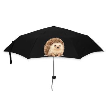 Igel Kuschelheld - Regenschirm (klein) - Schwarz - Vorne