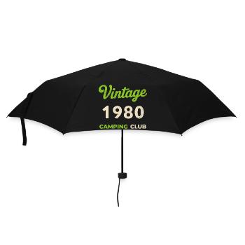 Vintage 1980 – Camping Club Retro Birth Year - Umbrella (small) - black - Front