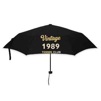 Vintage 1989 Tennis Club Retro Birthday Gift - Umbrella (small) - black - Front