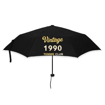 Vintage 1990's Tennis Club Retro Birthday Gift - Umbrella (small) - black - Front